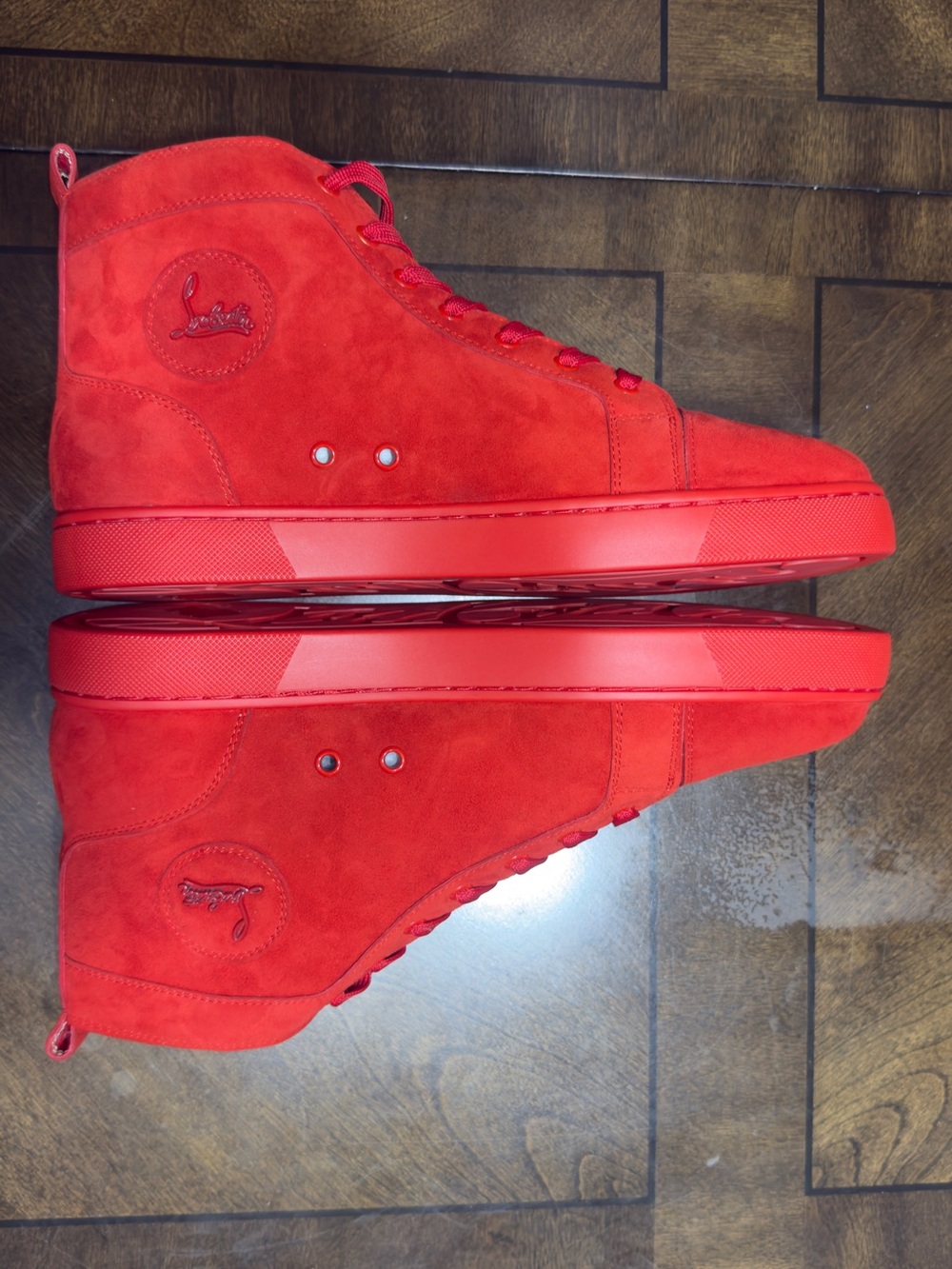 Christian Louboutin Louis Red Suede High Top Sneakers Men’s [sz. EU 45 / US 12]